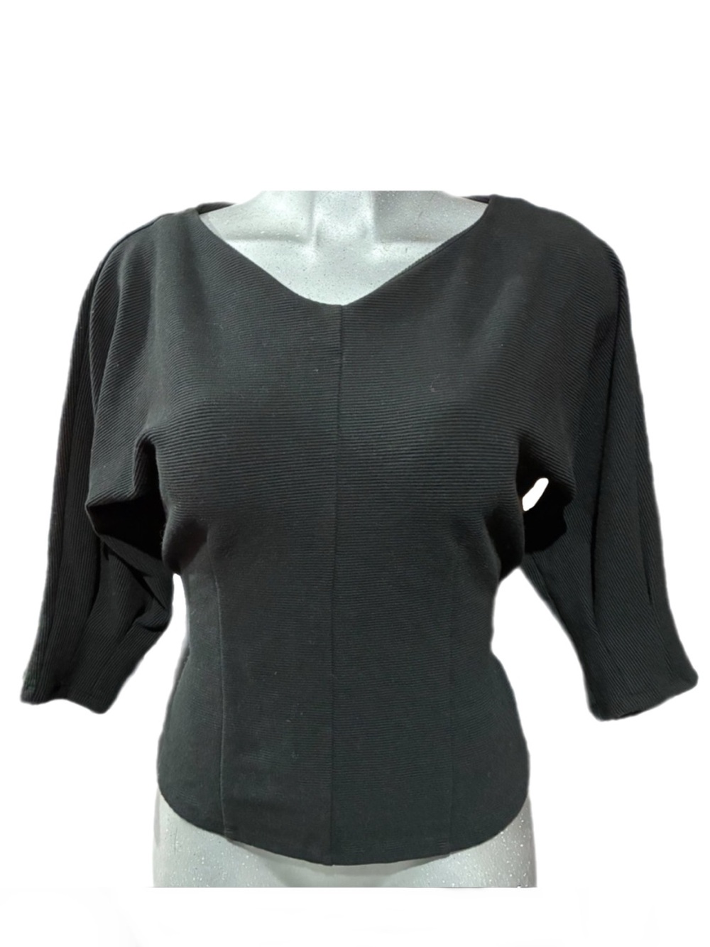 By Anthropologie Knit Sweater Top Dolman Batwing Sleeve V Neck Tie-Back Sz Small